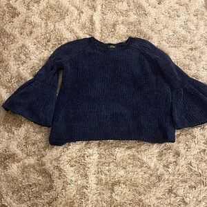 a.n.a Navy Bell Sleeve Sweater